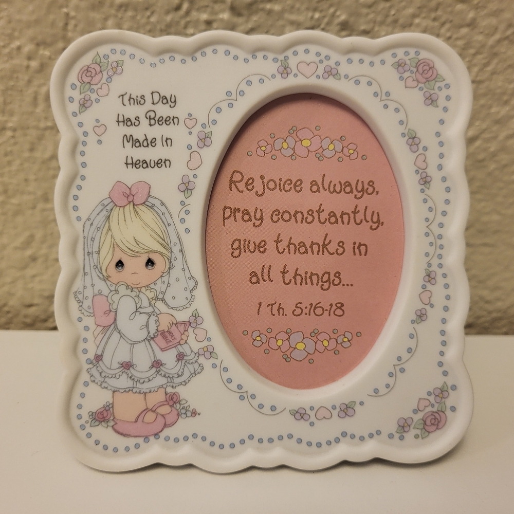 Vintage 1994 Precious Moments Communion Girl Photo Frame
